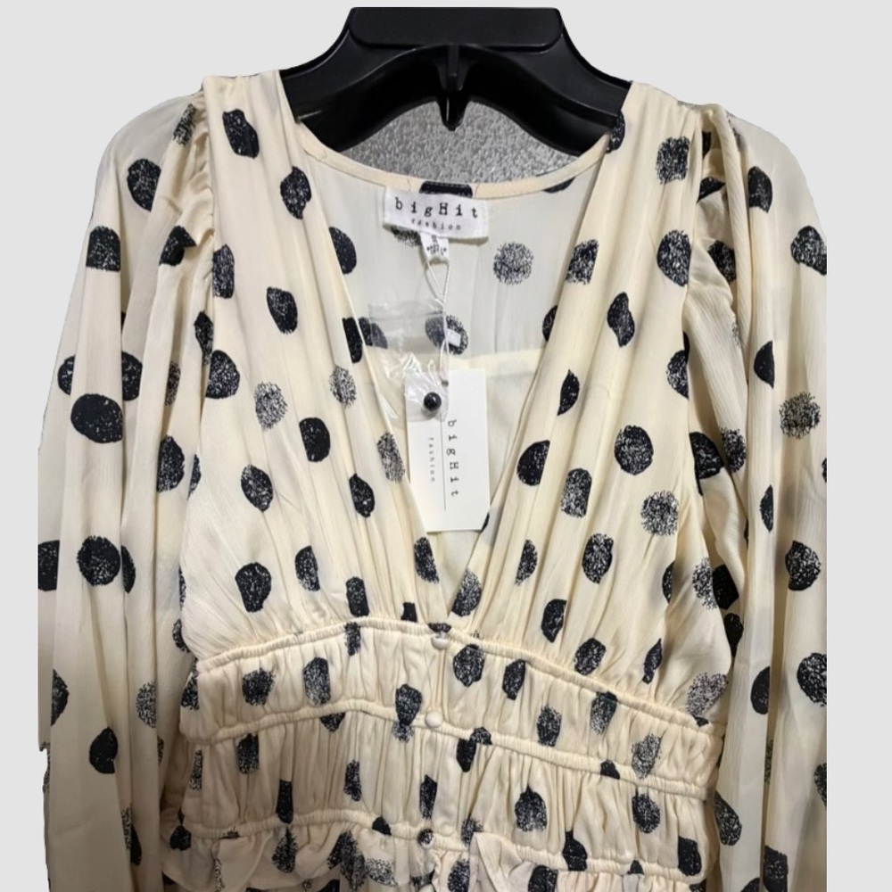 Black & Cream Polka Dot Dress - Picture 7 of 8